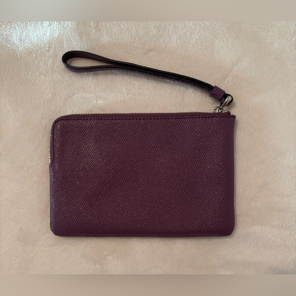 Coach Plum Leather Wristlet - Picture 2 of 3